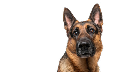 German Shepherd dog, white isolate background transparent