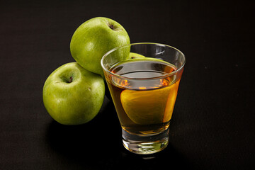 Fresh sweet natural apple juice