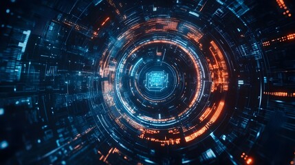 Obraz premium Futuristic Cybersecurity with Quantum Encryption and Firewalls