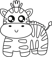 Cute Zebra Line Art