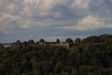 fortress at sunset light in nuremberg land countryside medival