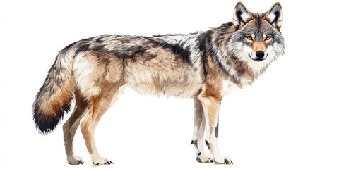 Fototapeta premium Wolf on white background