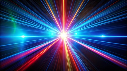 Obraz premium In darkness, a focused light beam transforms the space, creating a breathtaking visual display that highlights the