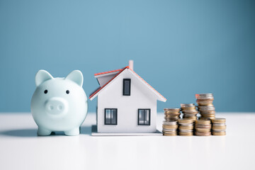 Concept of saving money for loan can help reduce debt when buy house or home, while understanding...