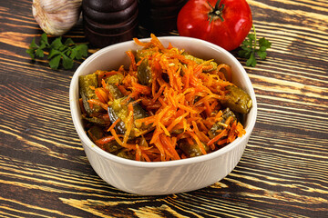 Salad with korean carrot and cucumber