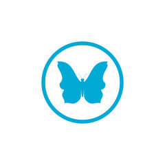 Butterfly logo circle icon isolated on transparent background