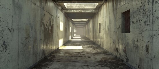 Industrial Hallway In An Abandoned Building