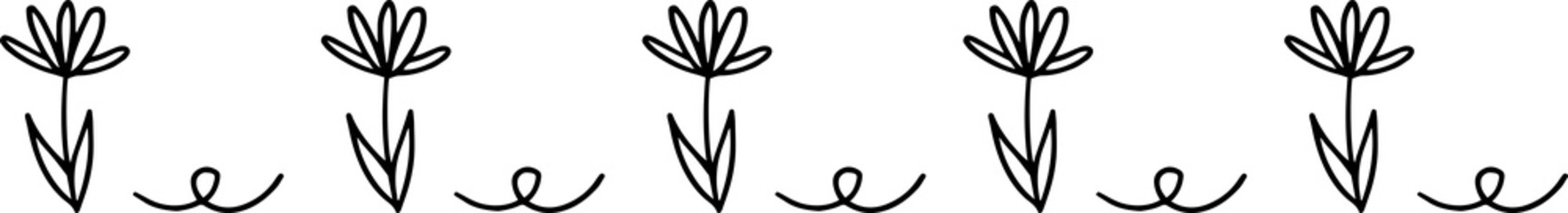 Abstract flower doodle hand drawn line for illustration and element