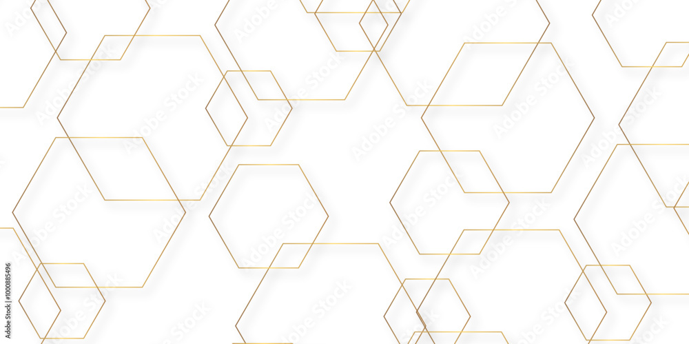 Poster hexagon geometric on a white background. geometric abstract background with simple hexagon elements.