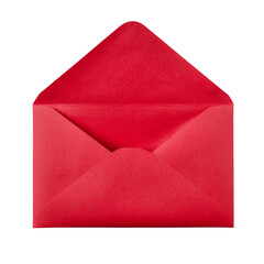 open empty red envelope,  isolated background