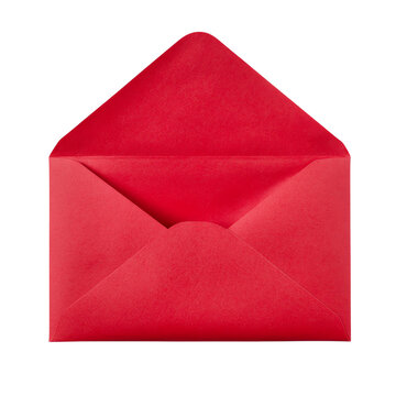 open empty red envelope,  isolated background
