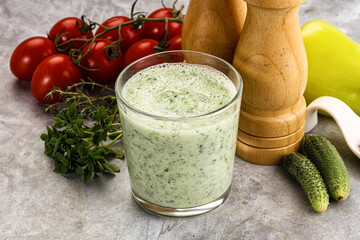 Fresh dietary detox cucumber smoothie