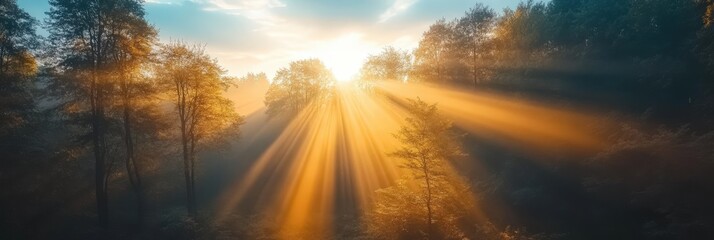 Fototapeta premium Sunrise Over a Tranquil Landscape