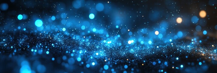 Fototapeta premium Glowing Blue Abstract Particle Background