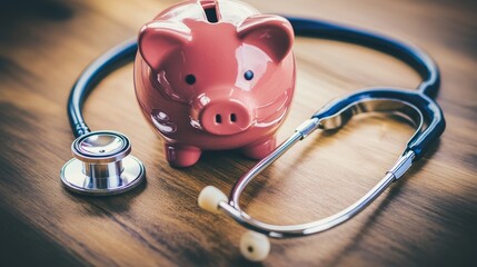 Piggy Bank and Stethoscope: A Symbol of Medical Investment