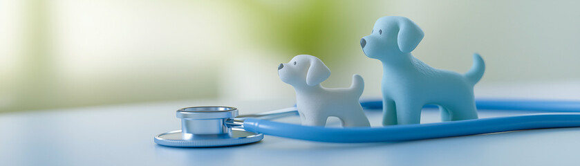 3D icon of healthcare with dog and cat figures