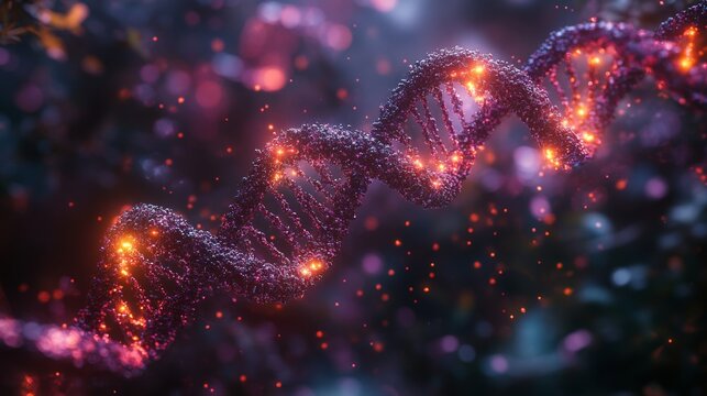 Colorful animation of CRISPR technology editing DNA strands dynamically