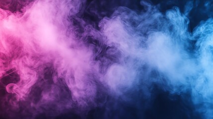 Abstract colorful smoke with red, pink and blue swirls.