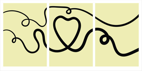 Love abstract continuous line design. Vector illustration