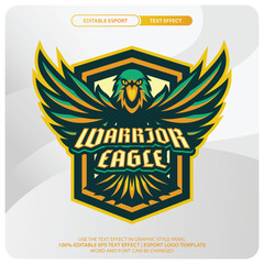 Vector Mascot Logo Warrior Eagle in Medieval Color Sport Style for Competitive Sports and Gaming Teams