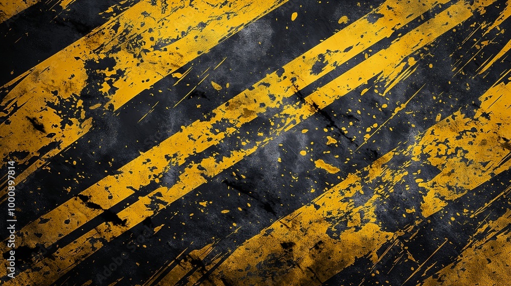 Canvas Prints grunge abstract background with a distressed look, featuring overlapping layers of yellow and black 