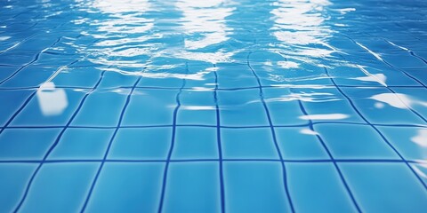 Obraz premium Tranquil Blue Water in Swimming Pool with Grid Pattern