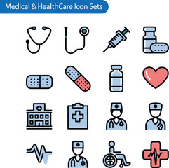 Medical icons set vector design