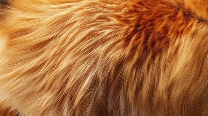 Fototapeta premium Natural red fox fur with a vivid, fiery color palette and dense texture, ideal for a seamless fur background.