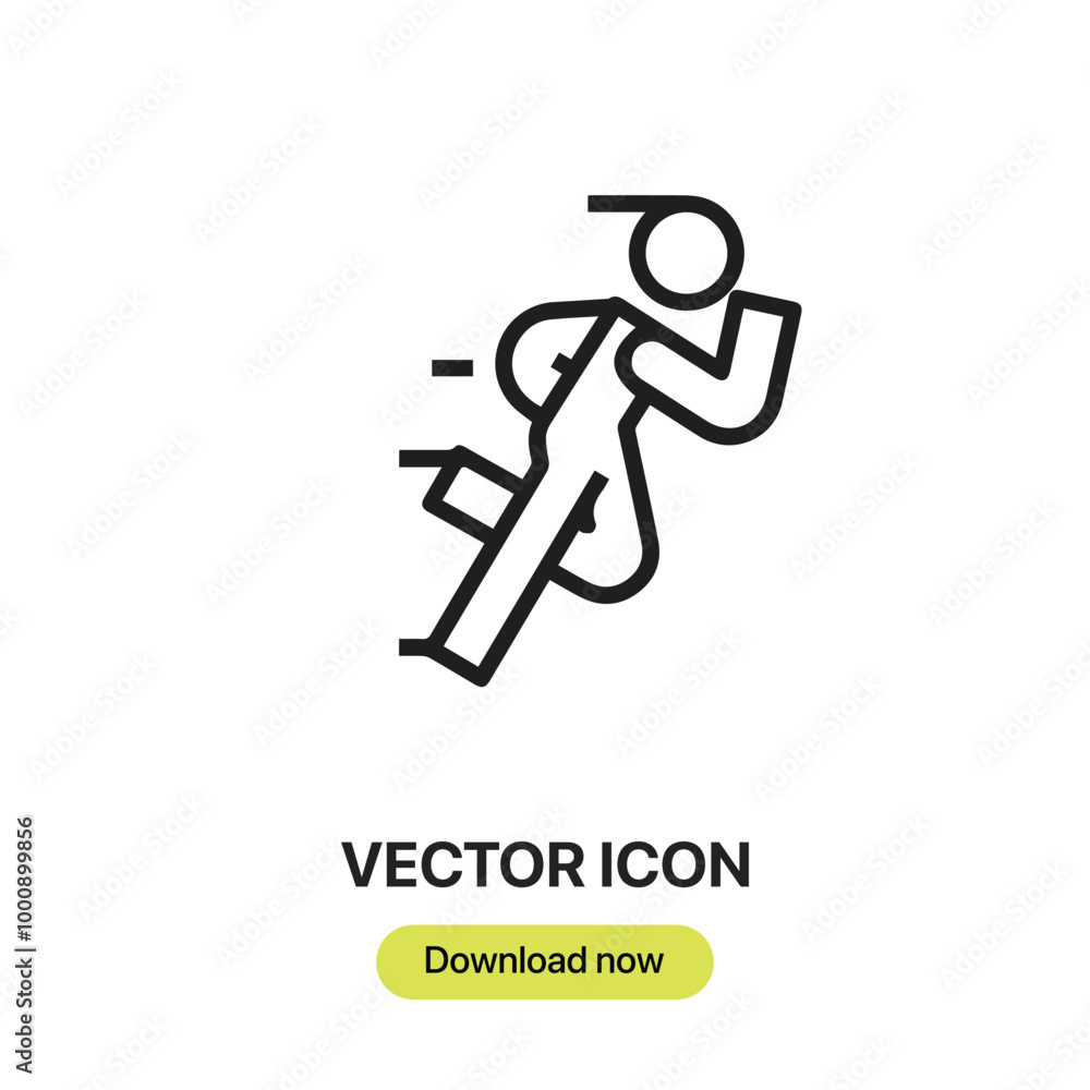 Poster We are running an icon vector. Linear-style sign for mobile concept and web design. Running symbol illustration. Pixel vector graphics - Vector.	