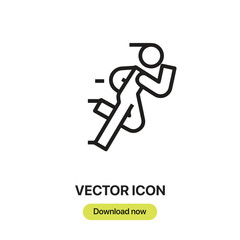 We are running an icon vector. Linear-style sign for mobile concept and web design. Running symbol illustration. Pixel vector graphics - Vector.	