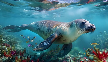 Fototapeta premium Seal Swimming