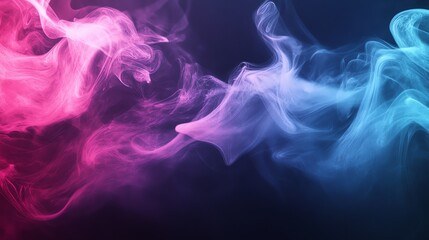 Fototapeta premium Abstract colorful smoke with red, pink and blue swirls.