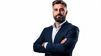 Fototapeta premium Confident Man in Business Attire with Beard