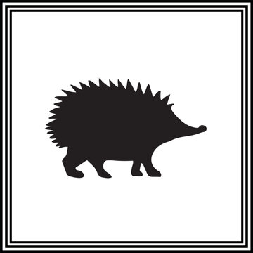 recommend clip art: Black silhouette of a hedgehog