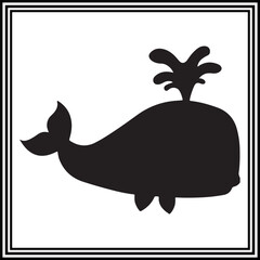 Obraz premium Vector silhouette illustration of a whale
