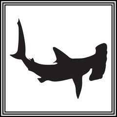 Vector illustration of a hammerhead shark