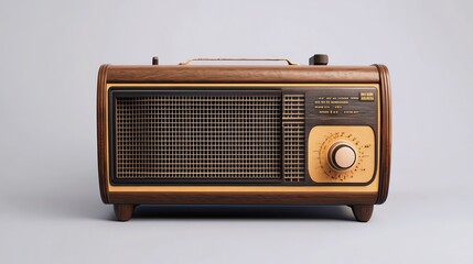 A vintage radio on a white background.