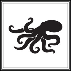 
Octopus silhouette illustration, octopus clipart