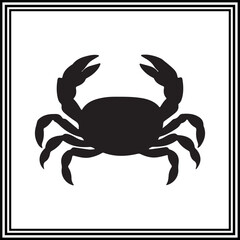 Black silhouette illustration of crab