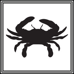 Crab Silhouette Art Editable Vector for Beach and Sea Life Designs