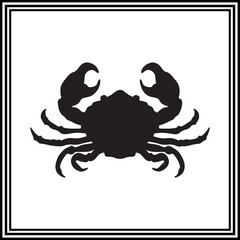 Crab Silhouette Icon High-Quality Cutout for Stickers, Patterns, and Graphics