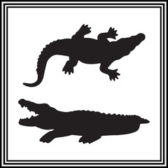 
Vector illustration of 2 crocodile
