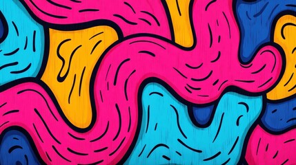 Abstract Colorful Swirls  Modern Digital Art