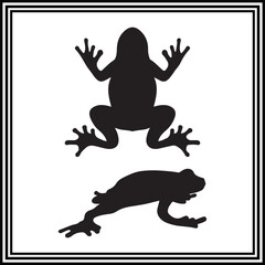 Silhouette illustration of a frog
