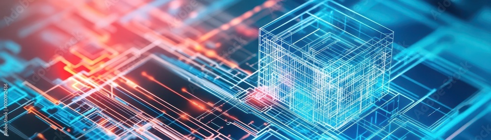 Aufkleber AI analyzing architectural blueprints and offering structural improvements to a design, AI architecture, intelligent building design