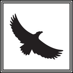 Eagle silhouette illustration on white background