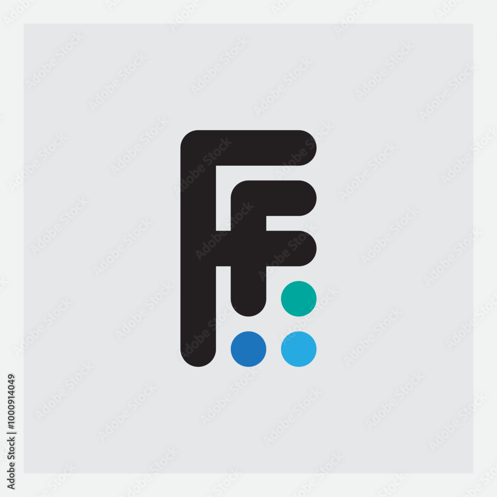 Poster ff - monogram or logotype. ff - design element or icon. stylish self brand. f and f - initials logo 