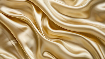 Obraz premium Elegant Golden Satin Silk Wave Texture with Luxurious Flow