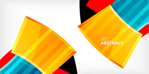 Obraz premium Colorful geometric abstract shapes. Illustration For Wallpaper, Banner, Background, Card, Book Illustration, landing page