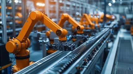 Automated Machines in High-Tech Factory Environment